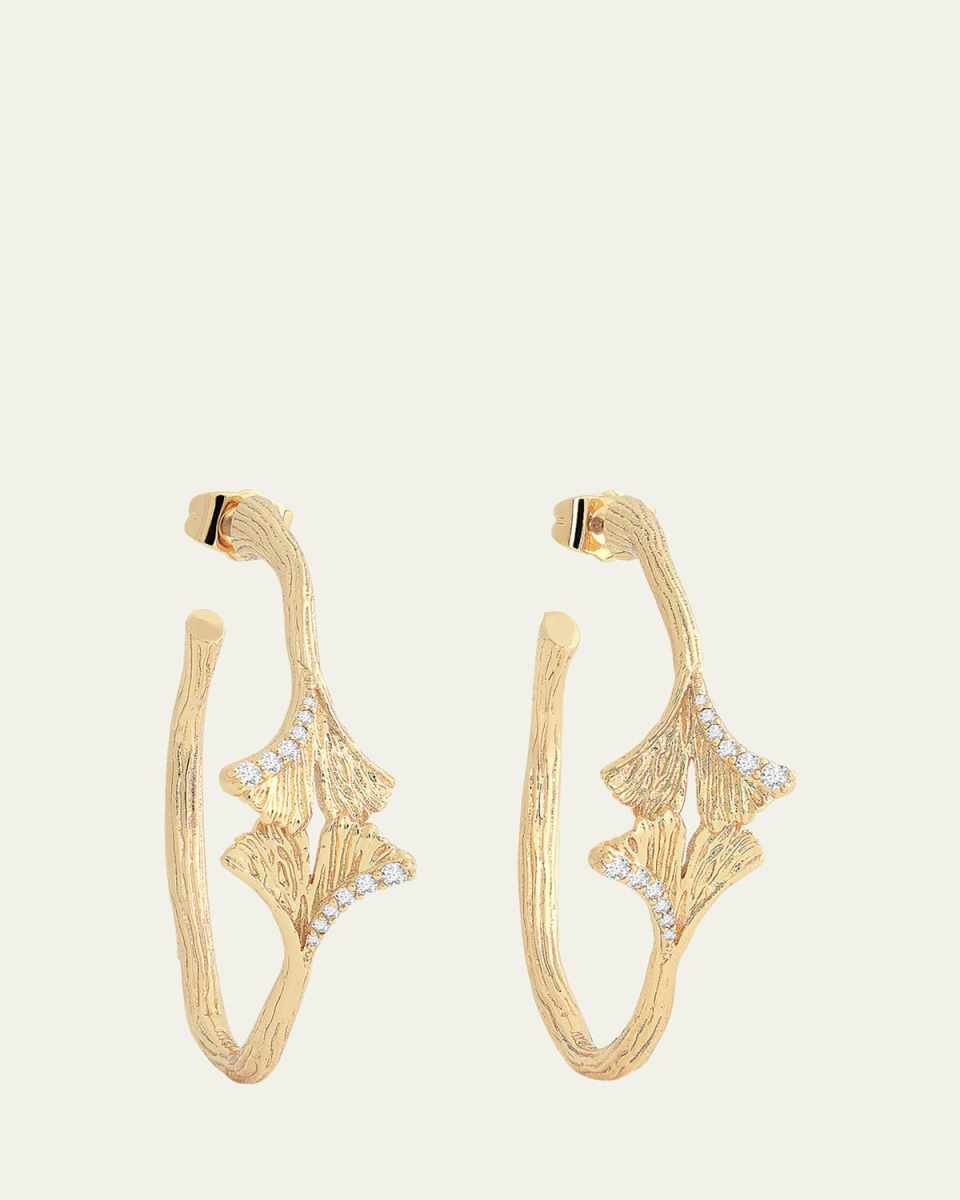 Ginkgo Hoop Earrings